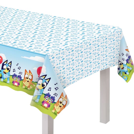 96&#x22; Bluey Plastic Table Cover, 2ct.